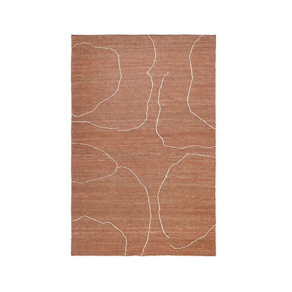 ferm living, handvävd matta i jute gesso terracotta 200x300 cm