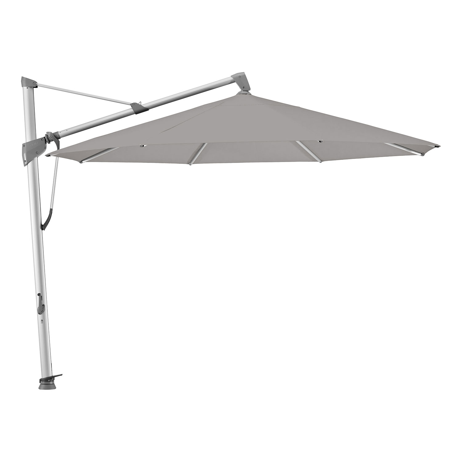 Glatz Sombrano S+ frihängande parasoll 400 cm kat.5 anodizerad alu / 652 silver