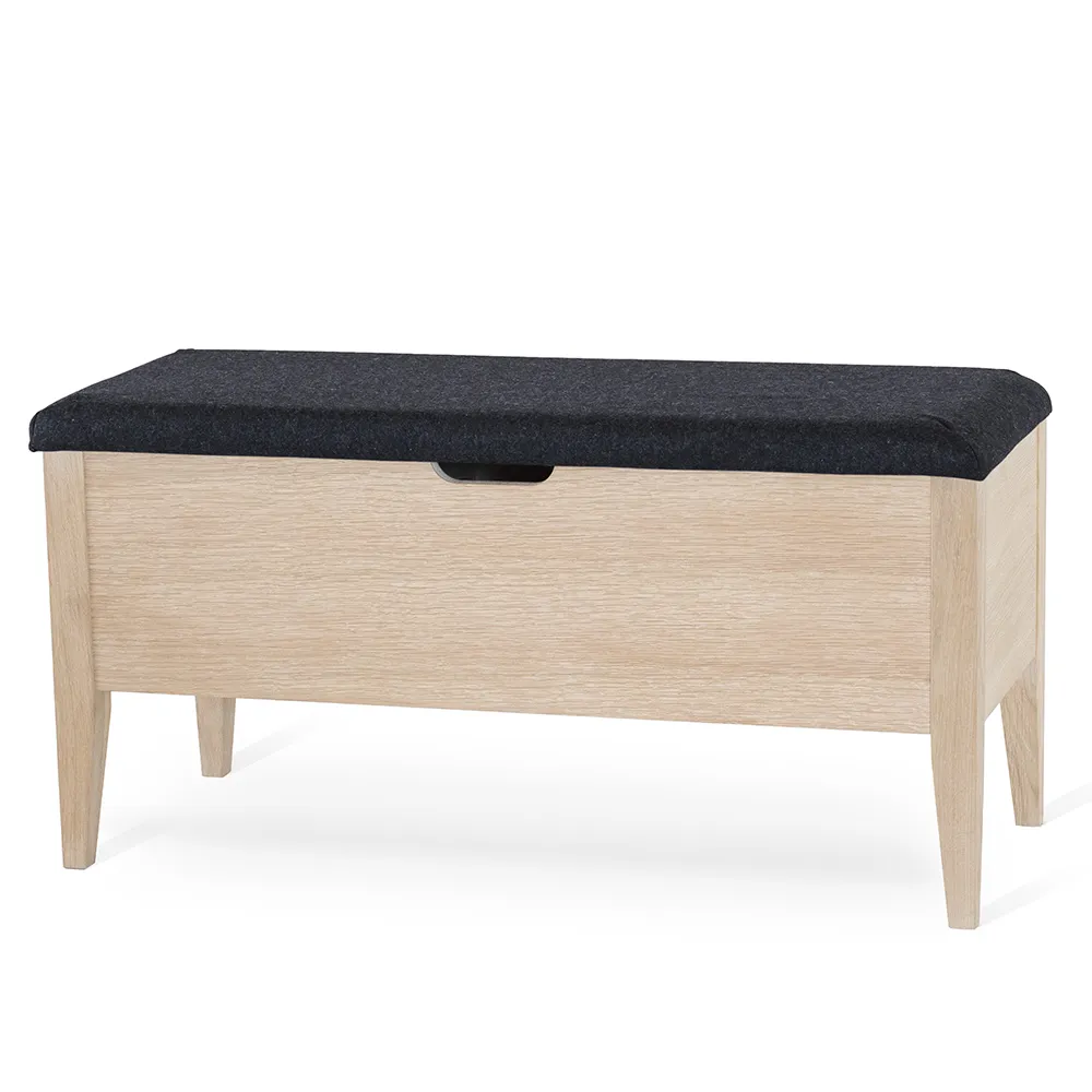 Torkelson, Klinte bänk 90 cm vitoljad ek med ulltyg