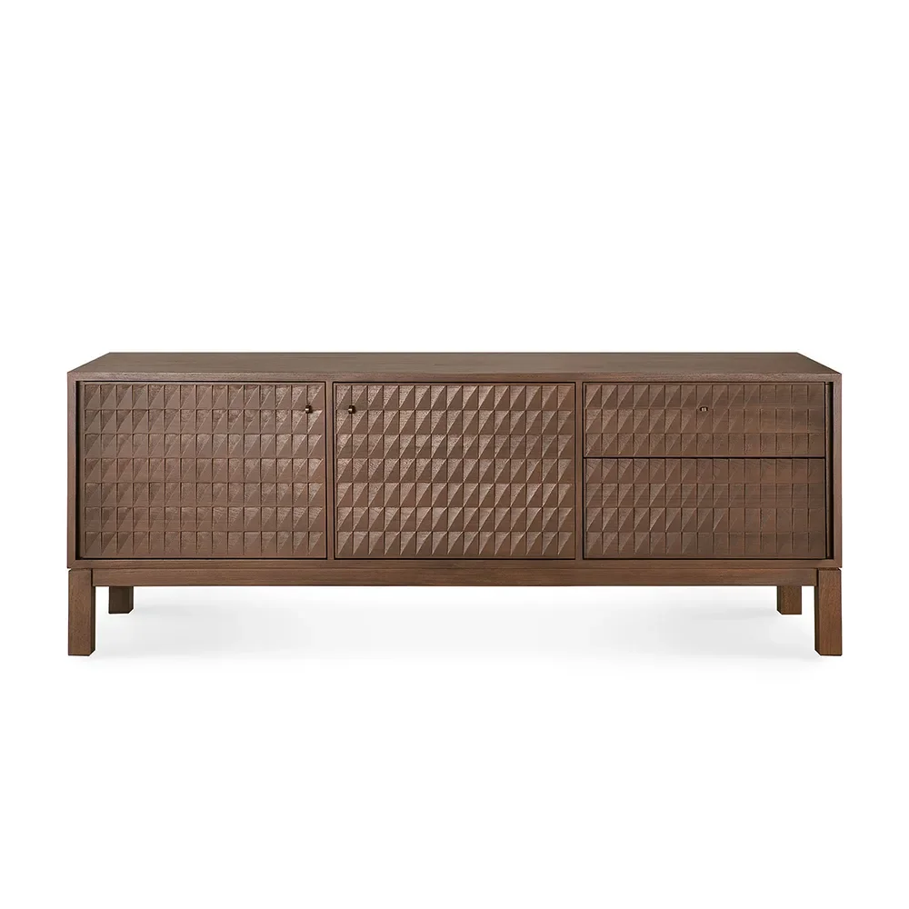 TV-bänk i teak Sono Light Brown L160 cm