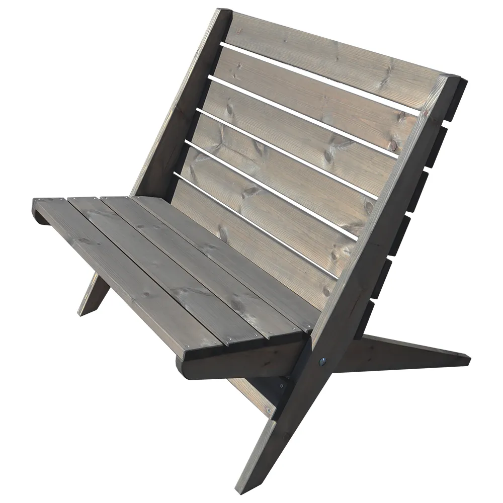 Double Granny Stol Furu grå oljad 