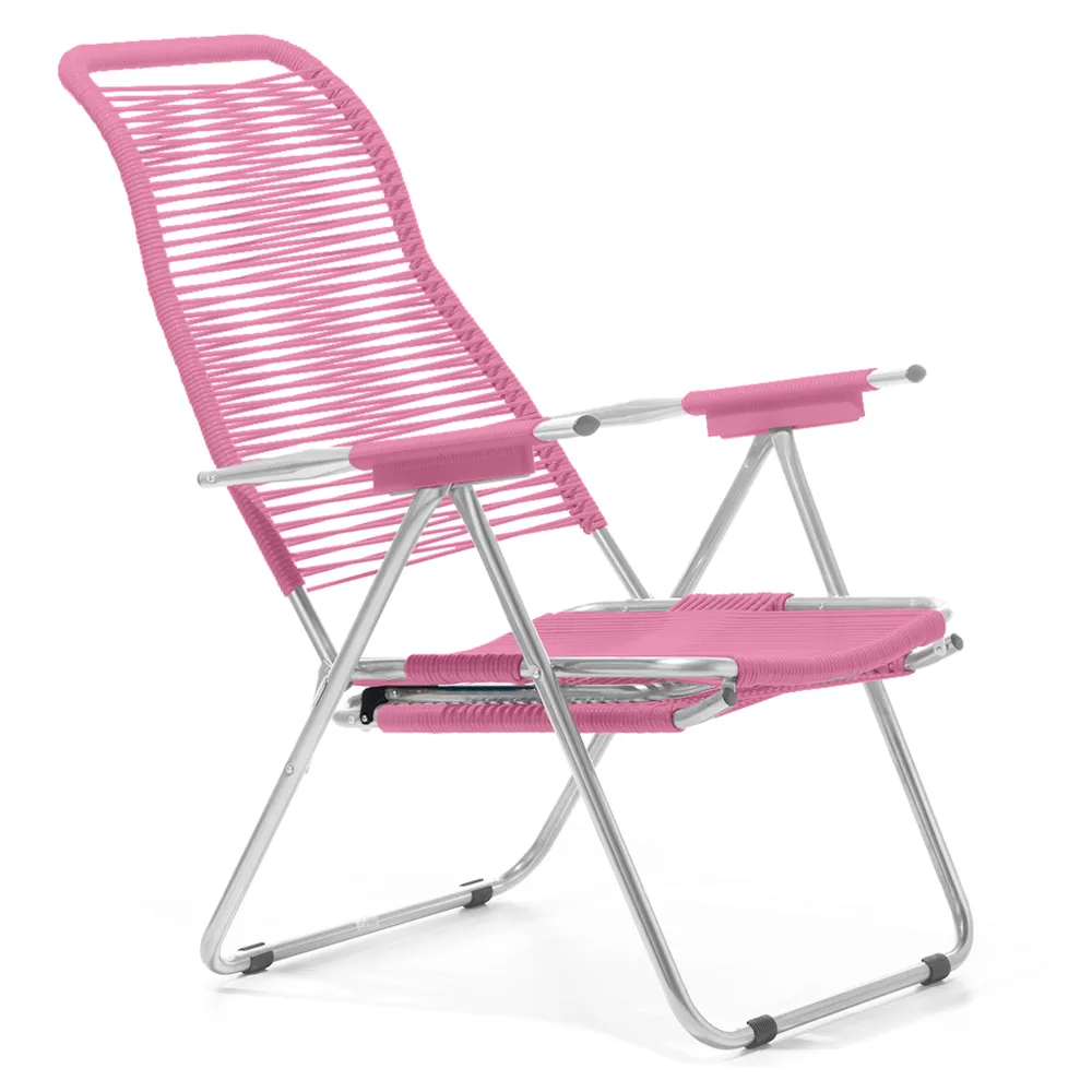 Spaghetti solstol pink matt aluminium 