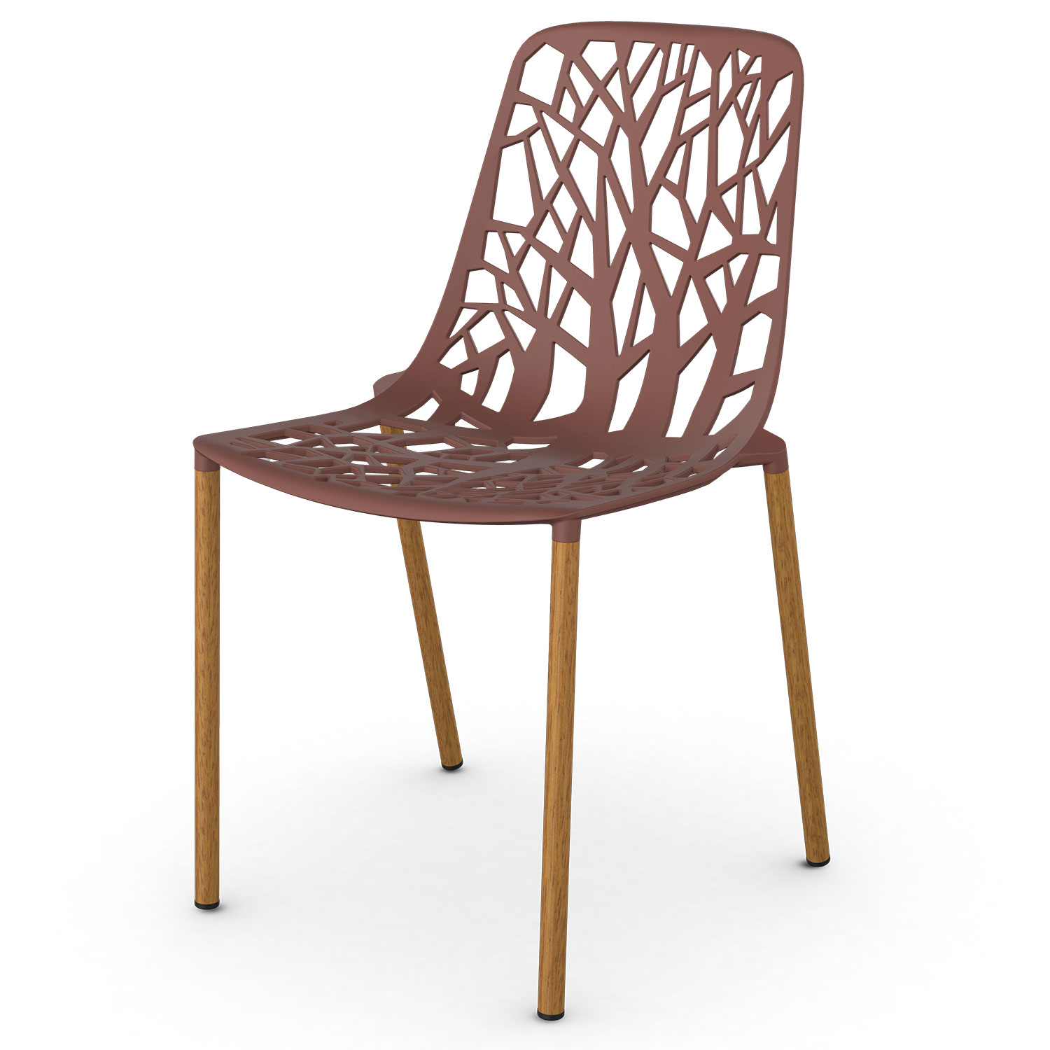Fast Design Forest matstol med Iroko klädda ben Terracott