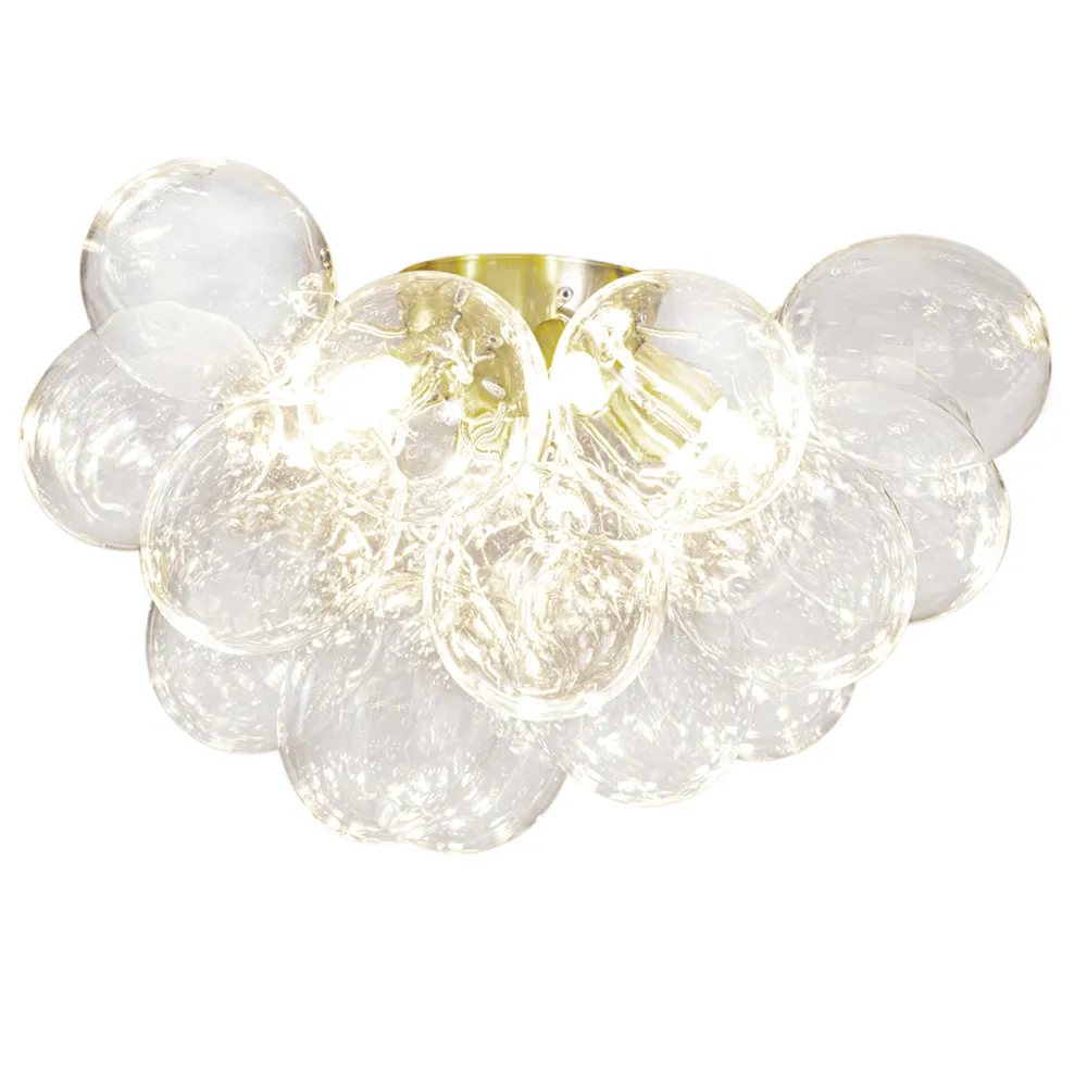 Gross plafond Ø50cm mässing/klarglas