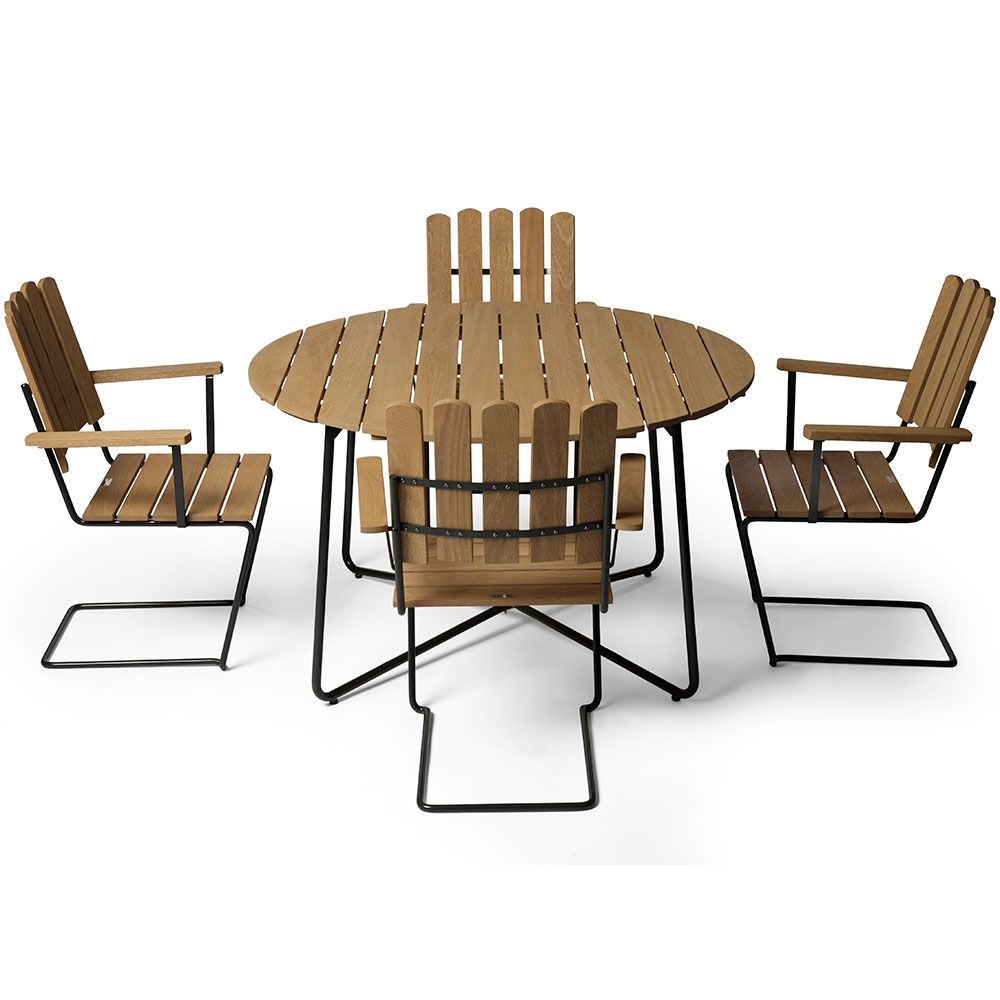 A2 Fåtölj Oljad Ek/Mörkgrönt Stativ