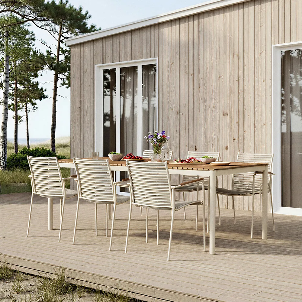 Mood Classic matbord 100x208 cm Sandy grey / teak