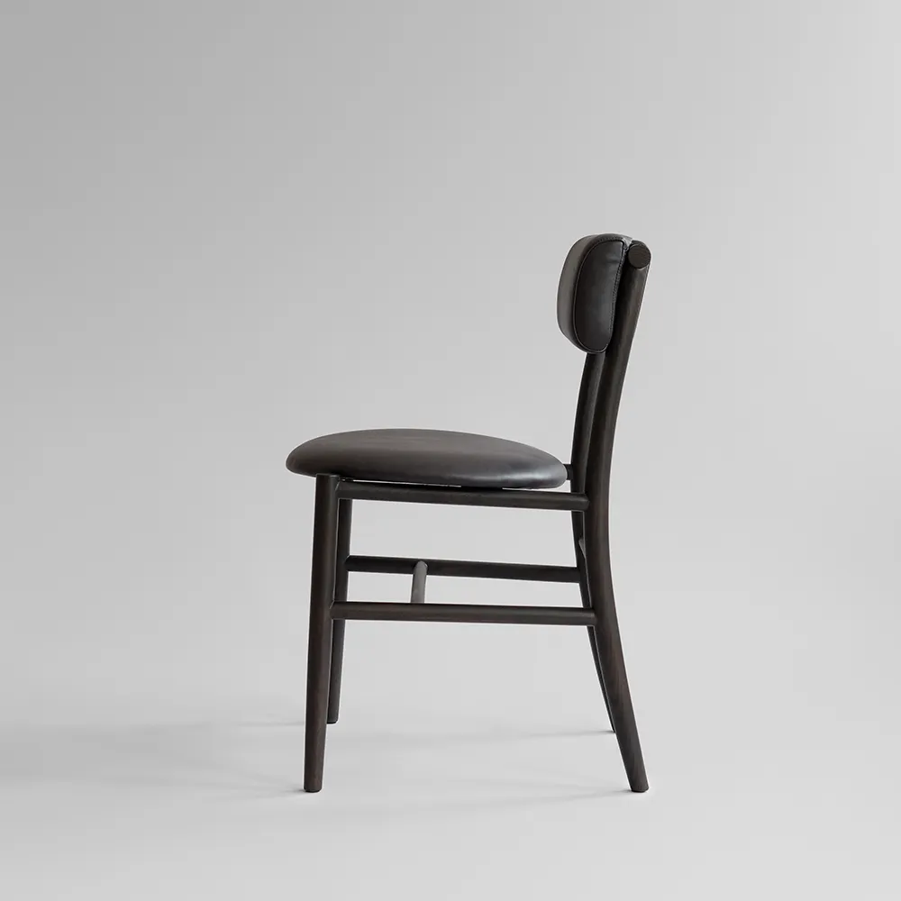 Nama Matstol - Coffee Black, Aniline leather black