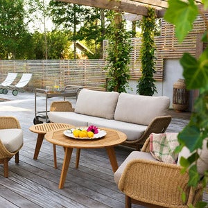 Lily 2,5-sits soffa  Twist straw / Plush wheat / teak