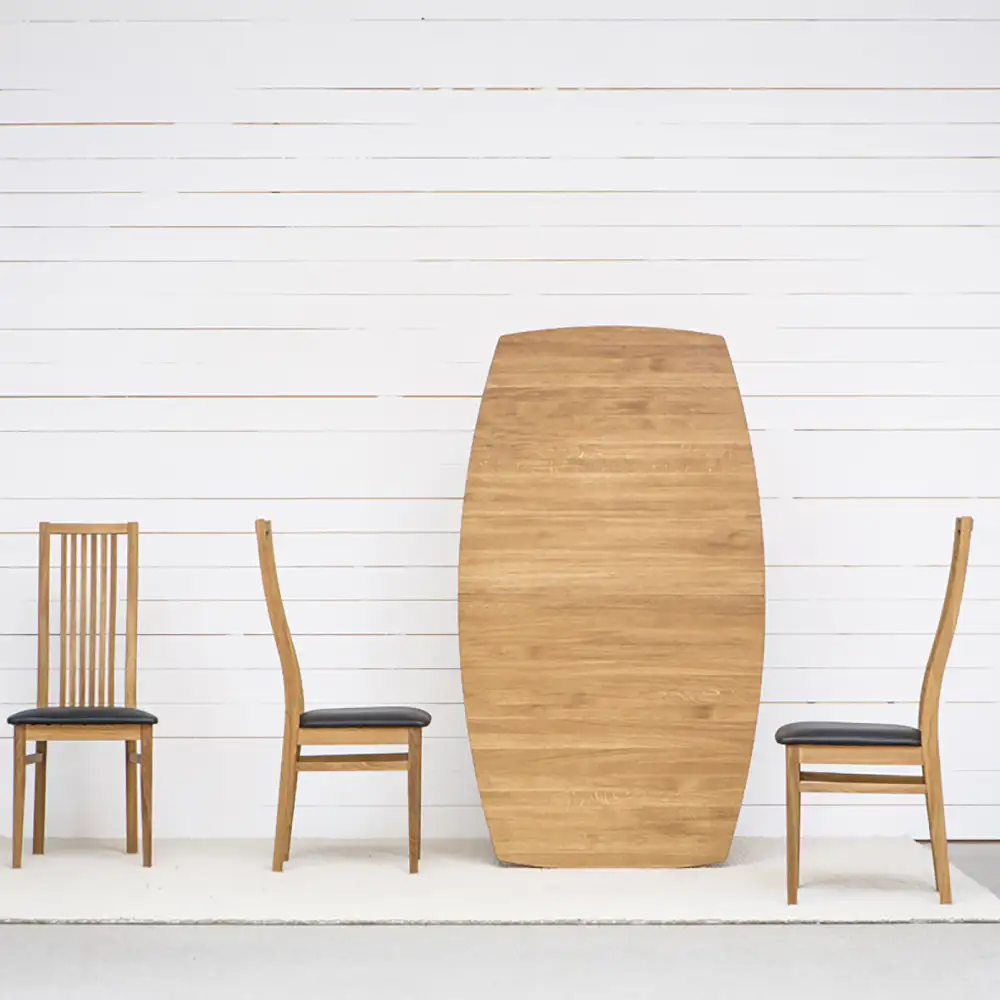 Allegro matstol oljad ek m/ svart läder 2-pack