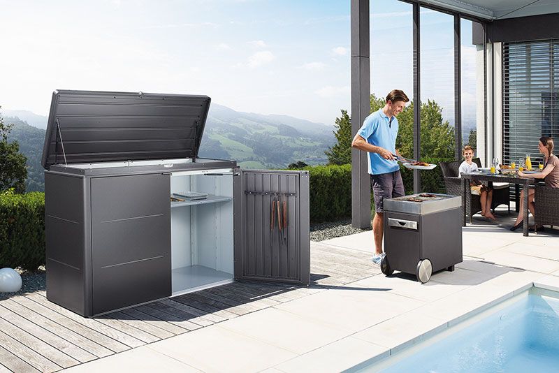 Highboard förvaringslåda 160 cm quartzgrå