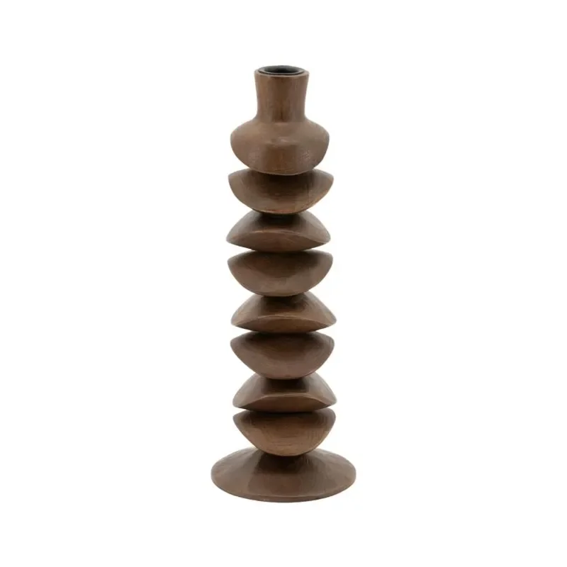 Kasane small Ljusstake 10x10x29 cm Mangoträ dark brown