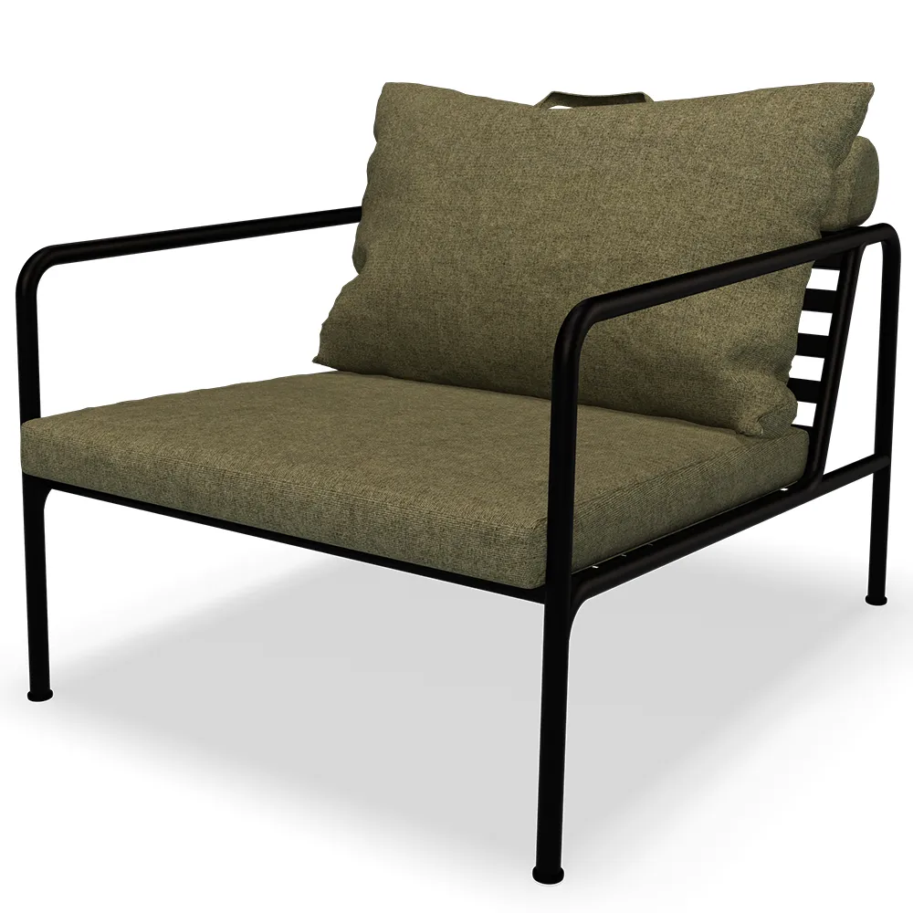 houe, avon fåtölj moss/black