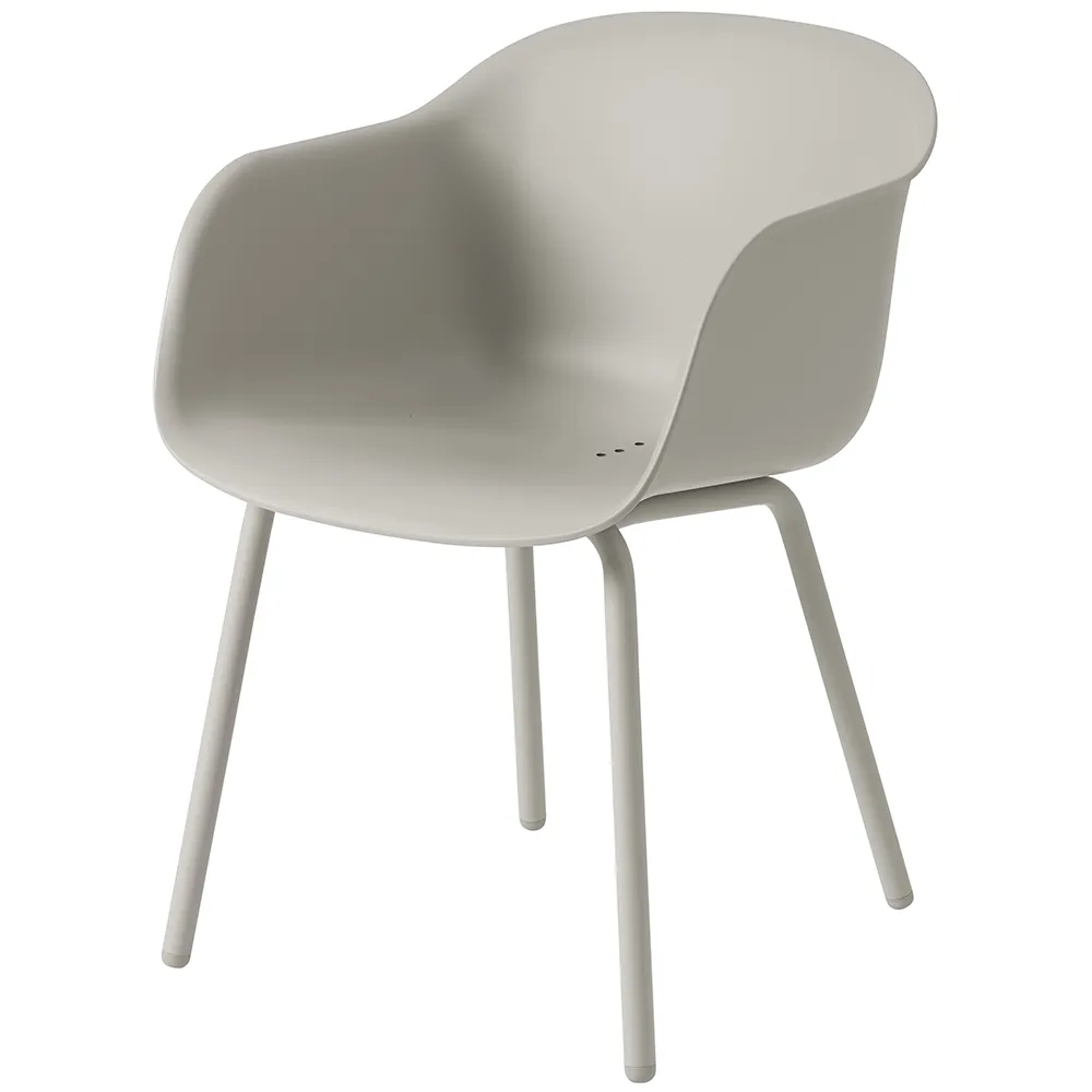 Produktfoto för Muuto - Fiber Outdoor Armchair - Trädgårdsstol - Grey - H77 x W54,4 x D56 cm