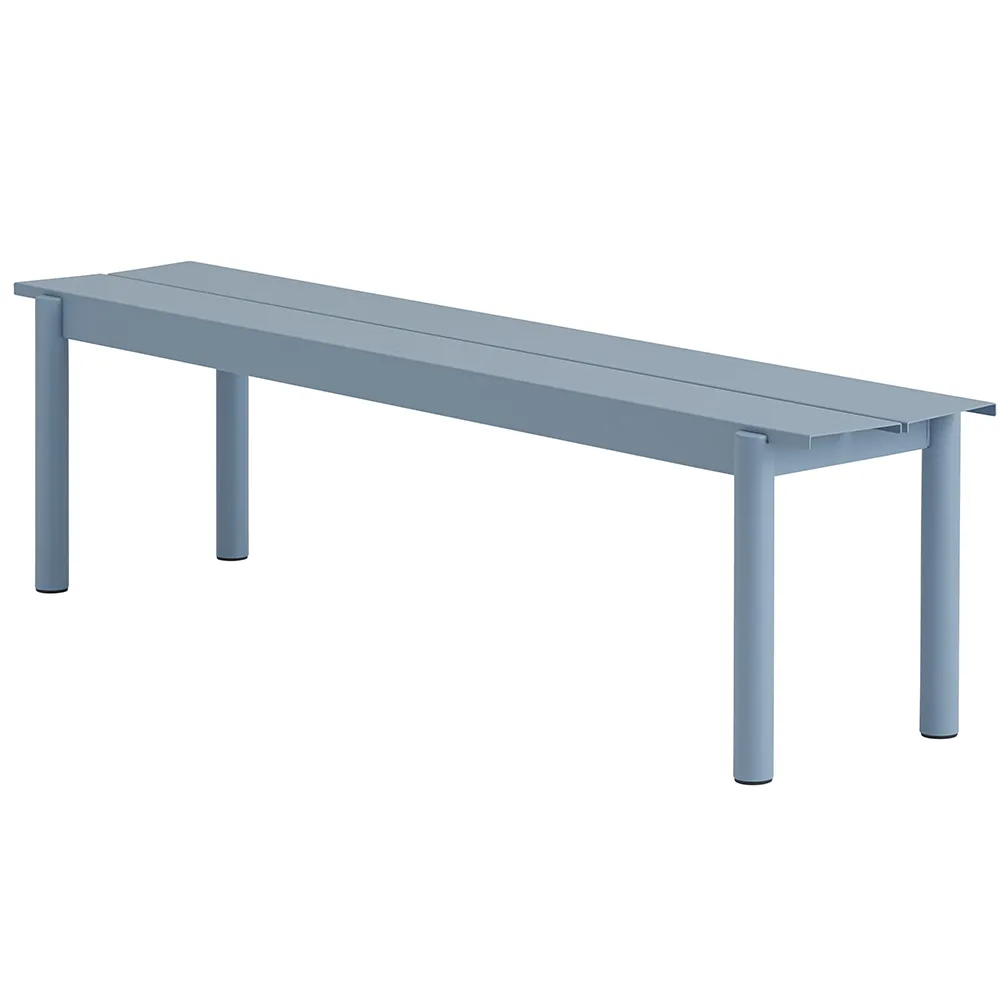 Produktfoto för Muuto - Linear Steel Bench - Trädgårdsbänk - Pale Blue - L170 x D39 x H45,5 cm