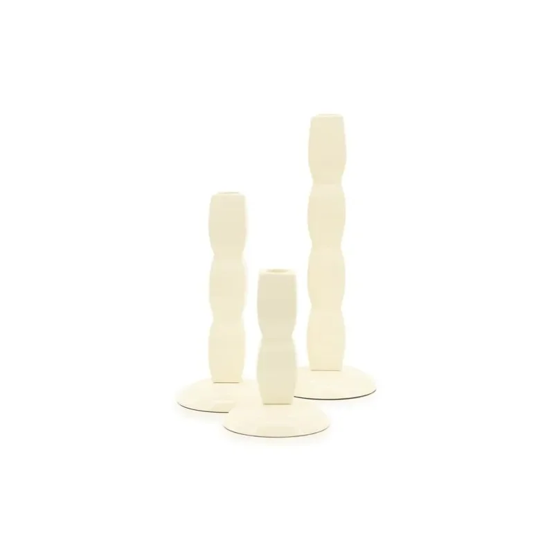 Prinz ljusstake 10x10x28 cm / 10x10x21 cm / 10x10x15 cm aluminium beige