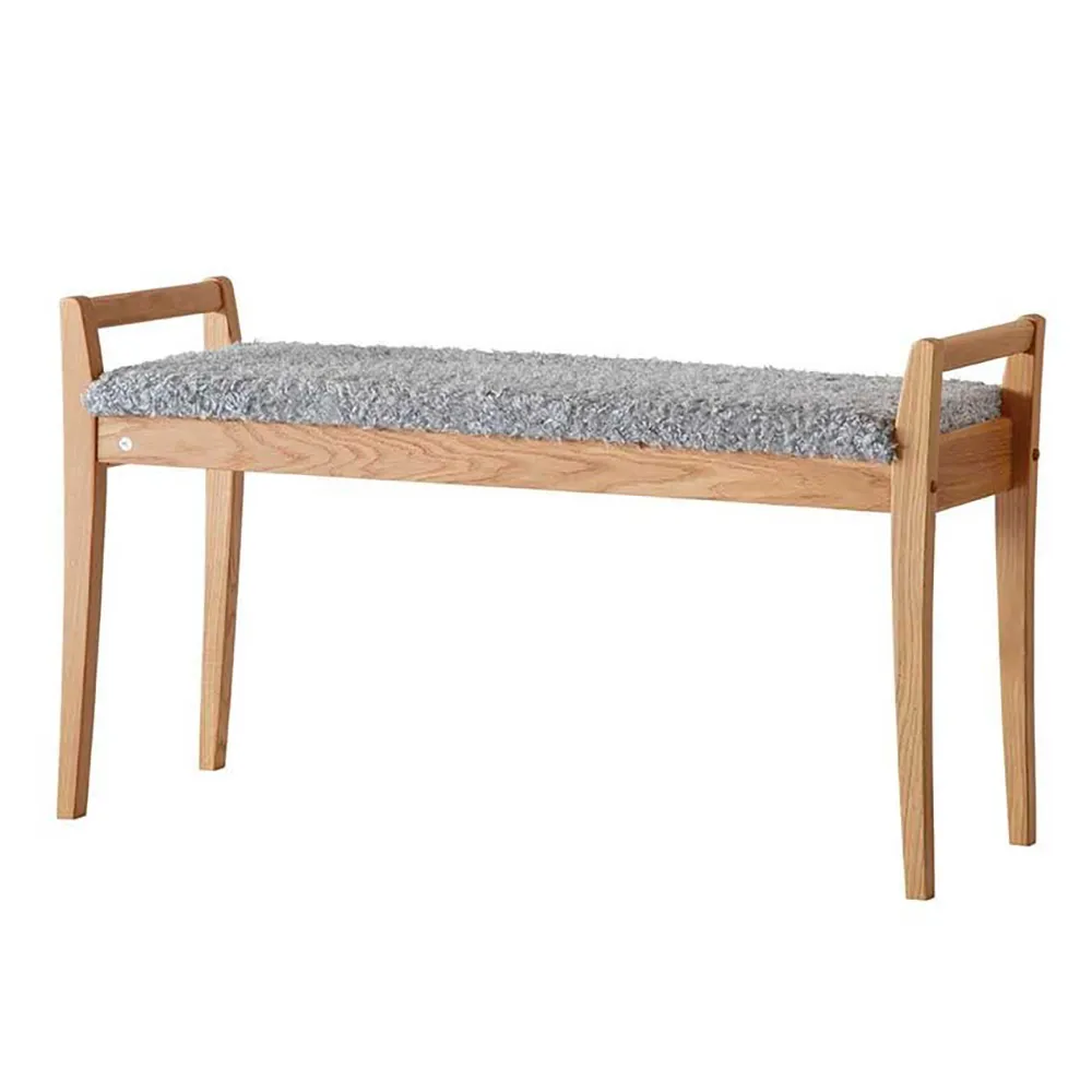 Oscarssons Möbel, Meja Bänk Oljad Ek/Fårskinnslook Ljusgrå