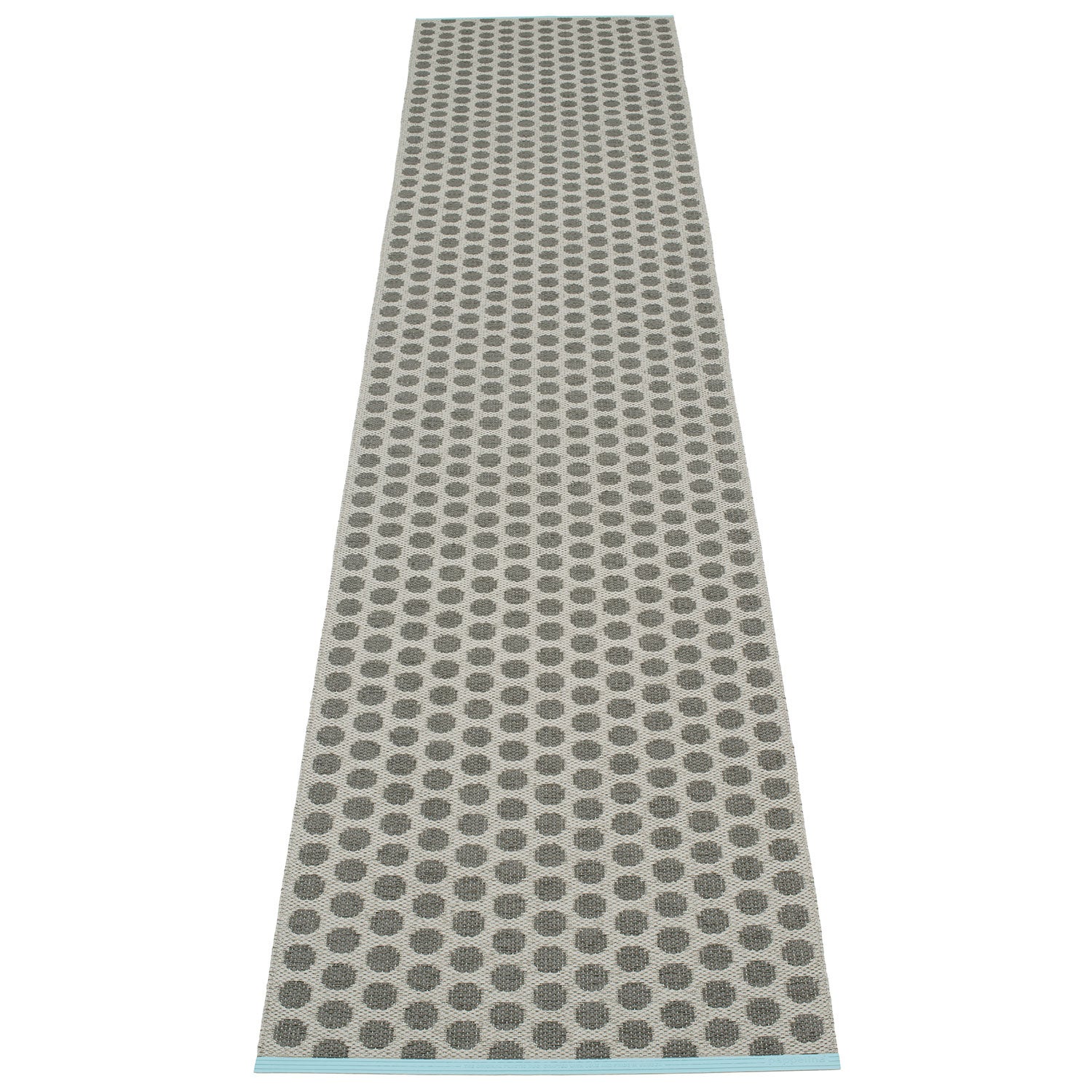 Pappelina, Noa matta 70x350 cm charcoal / warm grey / turquoise stripe