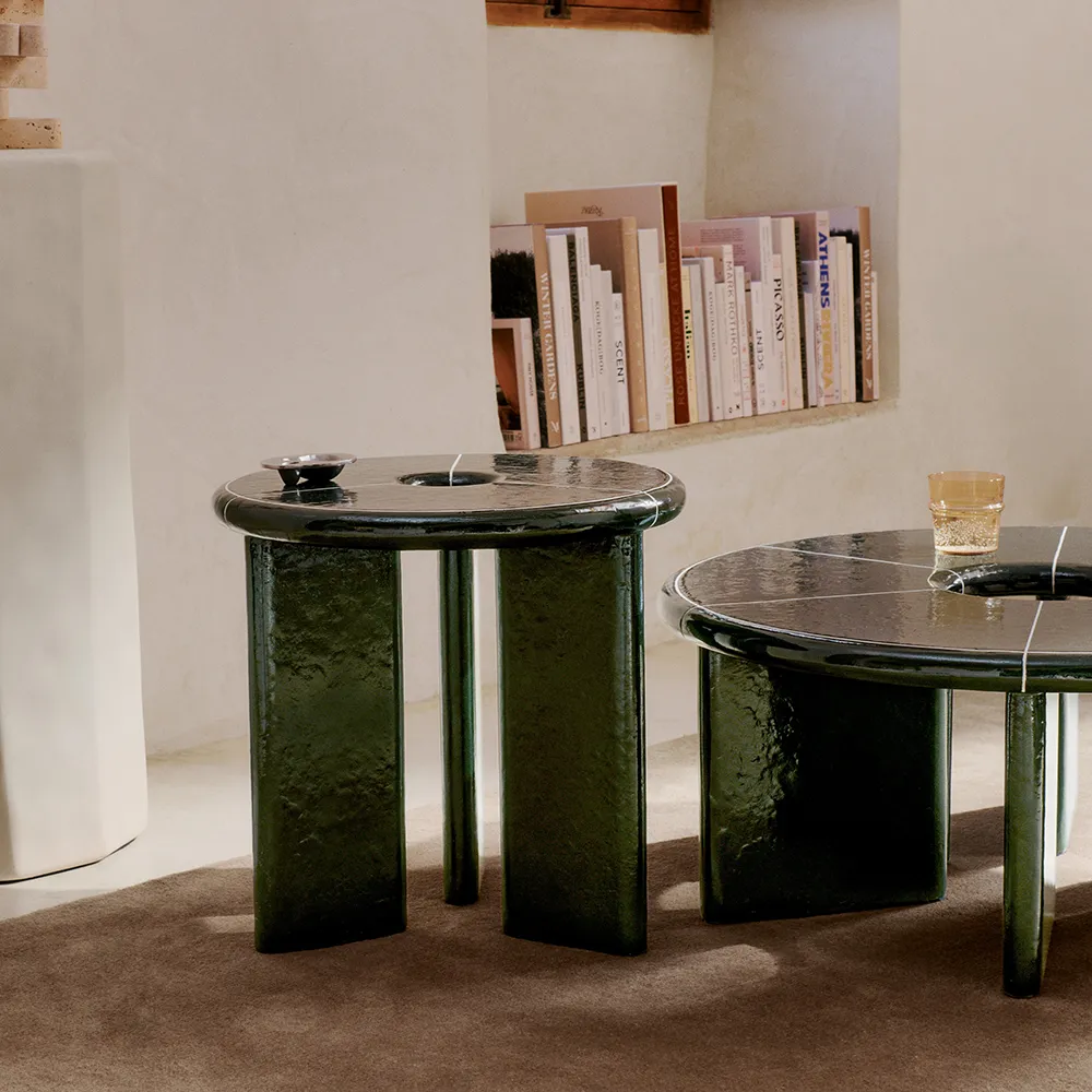 Alternativ bild 1 för Ferm Living - Deya Side Table - Sidobord - Dark Green - Ø47 x H45 CM