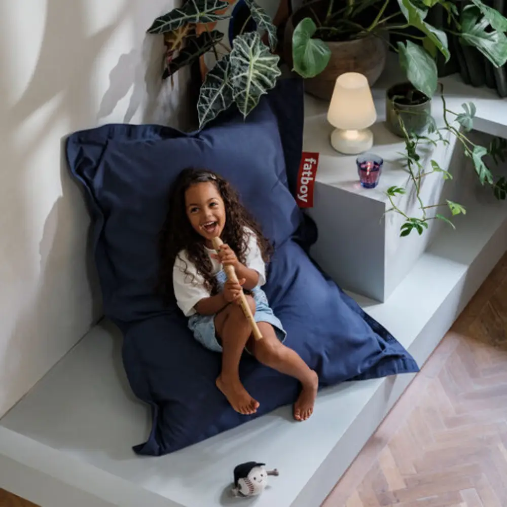 junior canvas sittsäck recycled crown blue