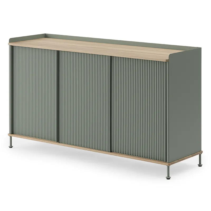 muuto, enfold sideboard 148 x 45 cm  - oiled oak dusty green