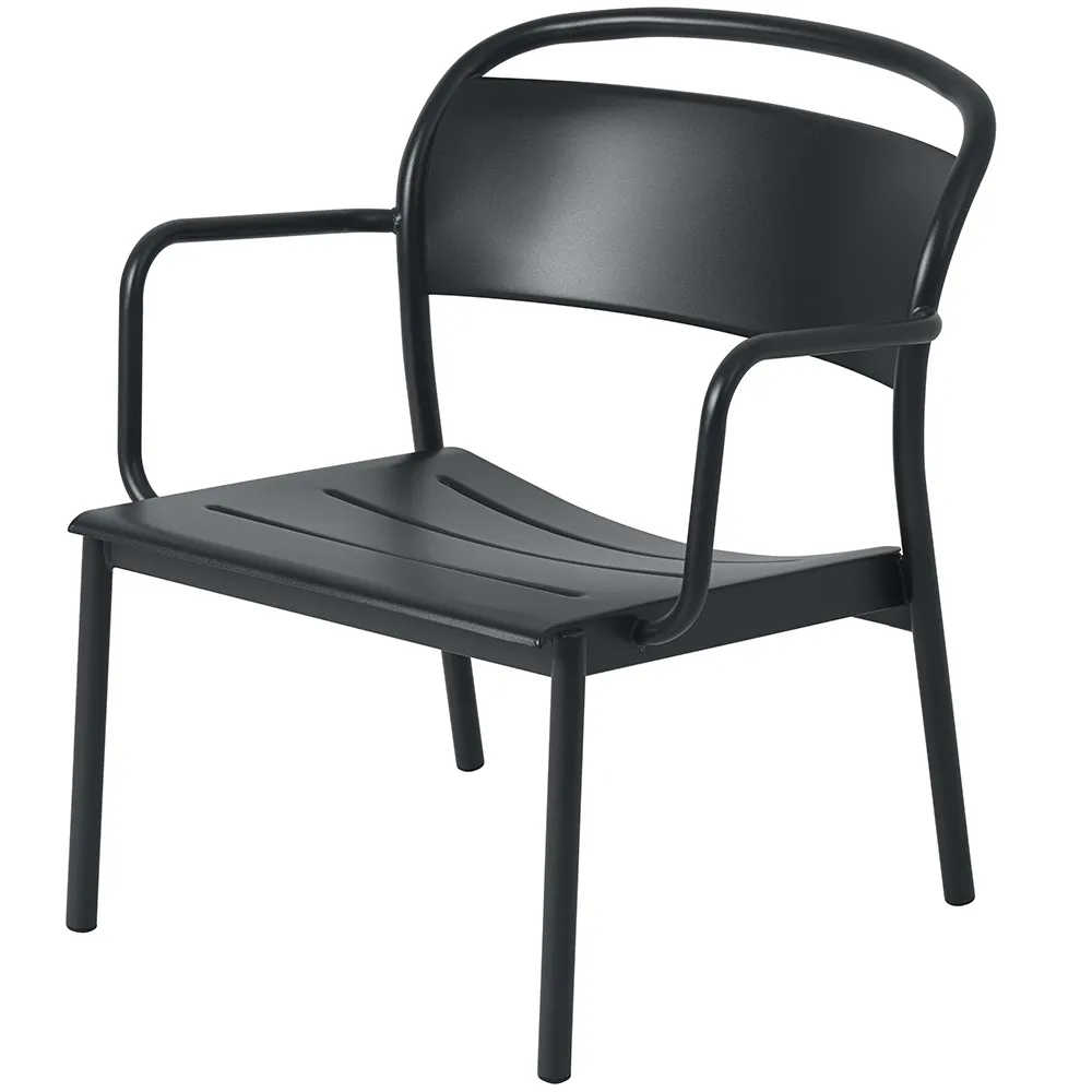 Produktfoto för Muuto - Linear Steel Lounge Armchair - Trädgårdsstol - Anthracite black - H75,4 x D68,4 cm