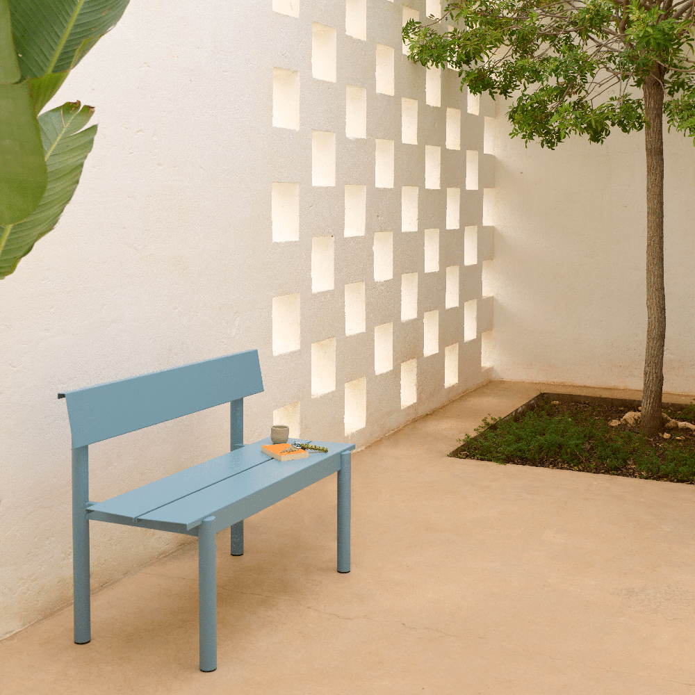 Rät stålbänk 110cm Linear Steel Taupe