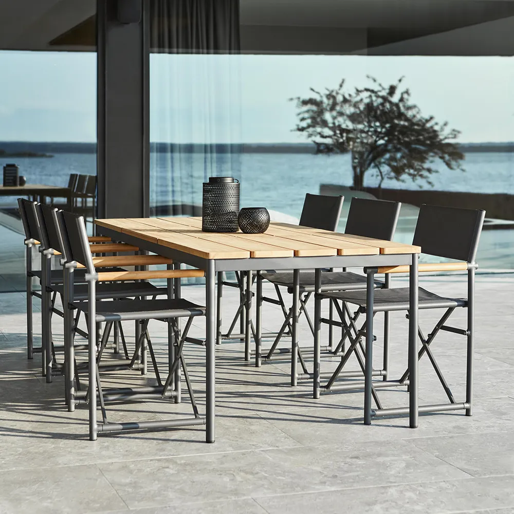 Zand matstol teak/antracit