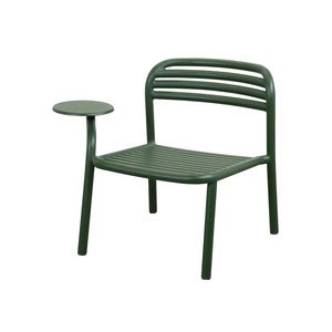 Bliss loungefåtölj m/sidobord höger Dark green, aluminium
