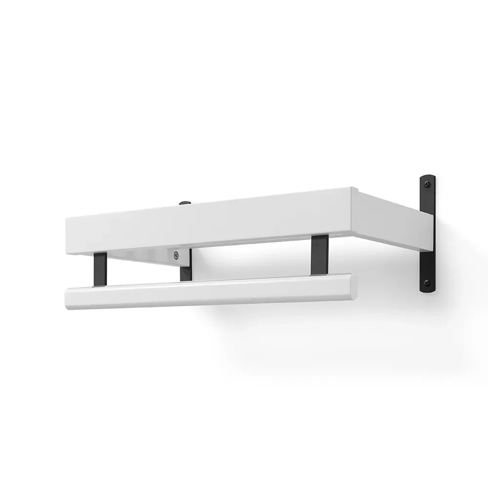 oscarssons möbel, nadja hatthylla 50 cm 1 plan vitlackad björk/mattsvart stål