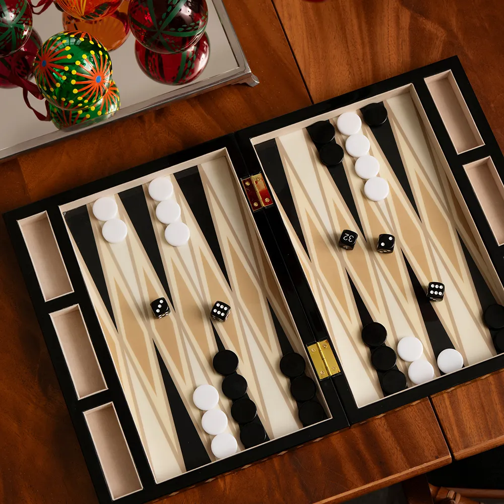Backgammon Lackat Black