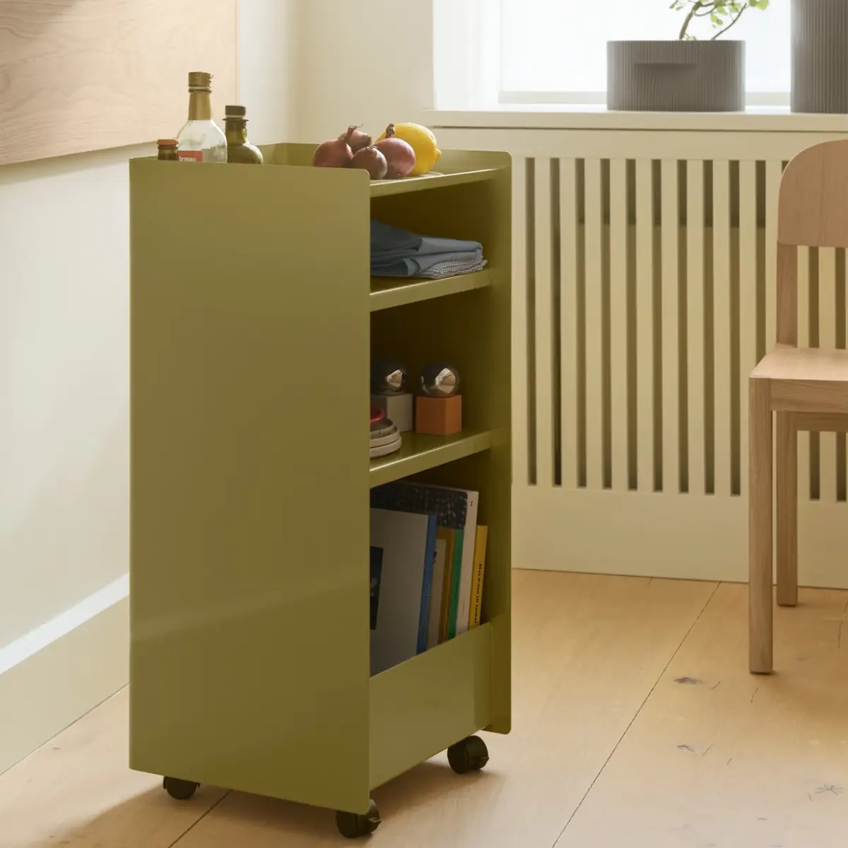 Folded Trolley H 83,7 cm öppen- Mörk Beigegrön