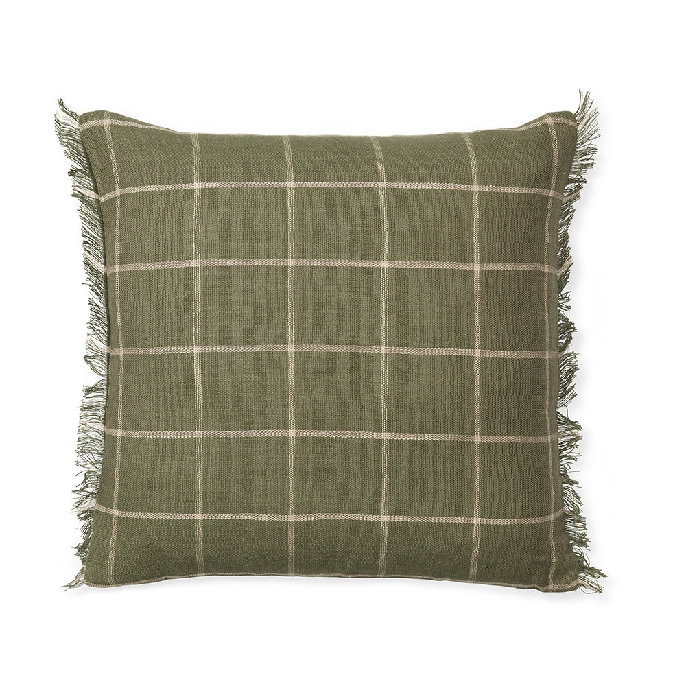 Produktfoto för Ferm Living - Calm Cushion Cover - Kuddfodral - Calm Cushion Cover - Olive/Off-white - W50 x D1 x H50 cm