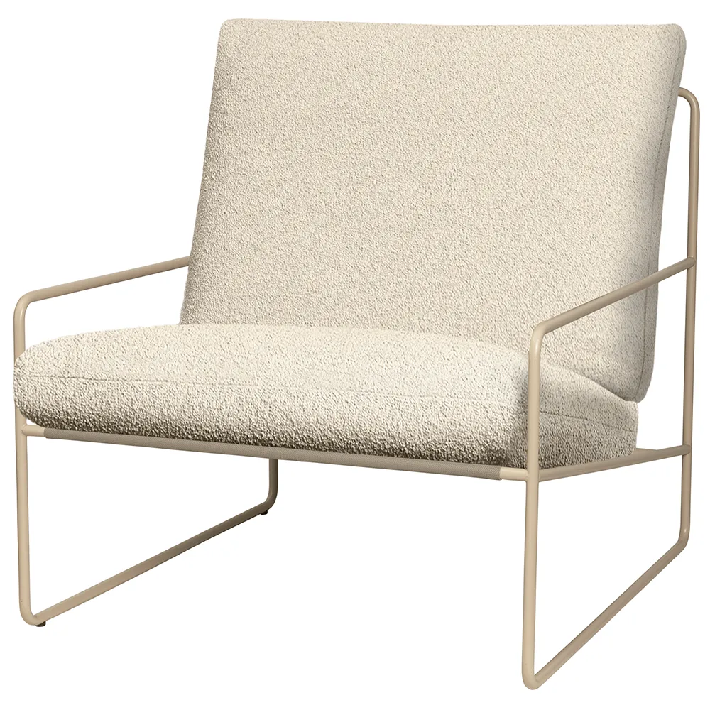 Produktfoto för Ferm Living - Desert 1-seater Pure Bouclé - Lounge stol - Cashmere/Off-white - W79 x D85 x H78 CM
