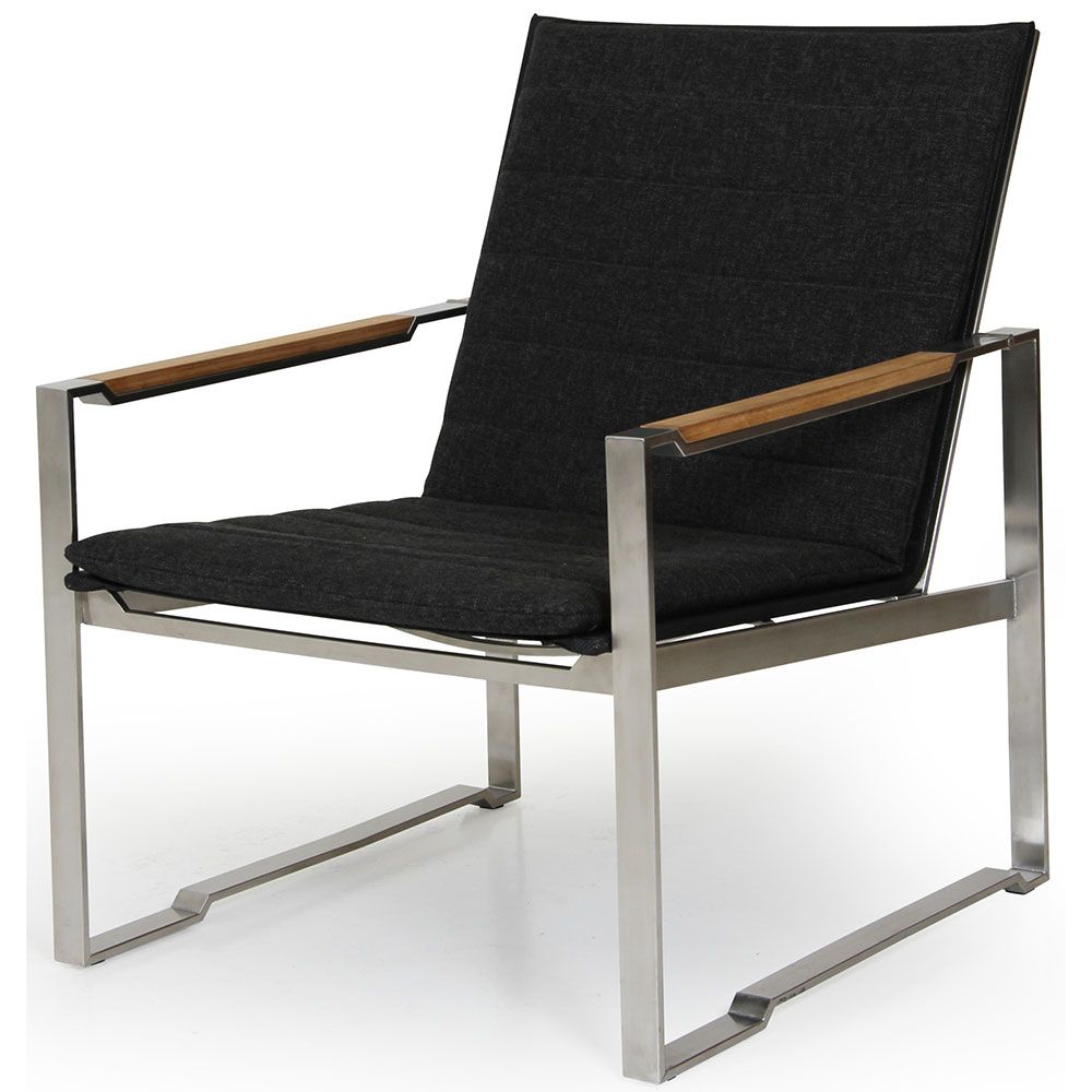 Brafab, Gotland fåtölj grå/svart stål/teak