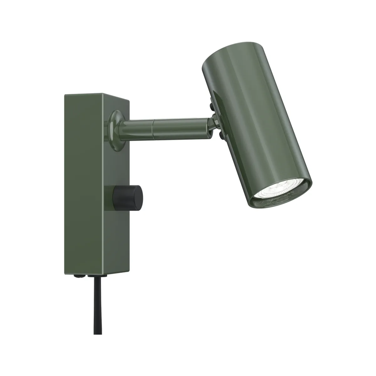 Cato vägglampa enkel 4,5x14,7 cm metall blank skogsgrön/mattsvart