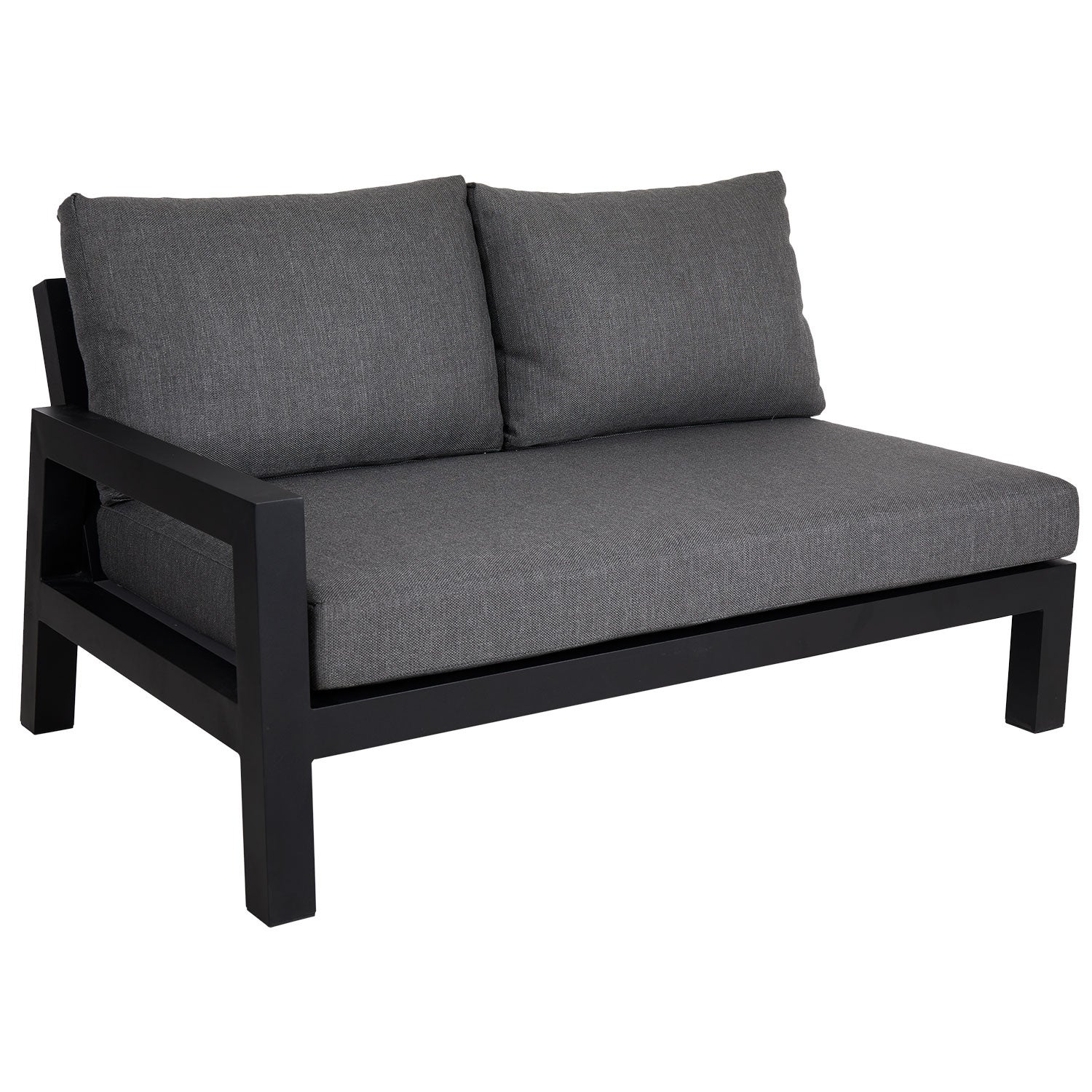 Brafab, Stettler 2-sits höger matt svart med vattenavvisande dyna