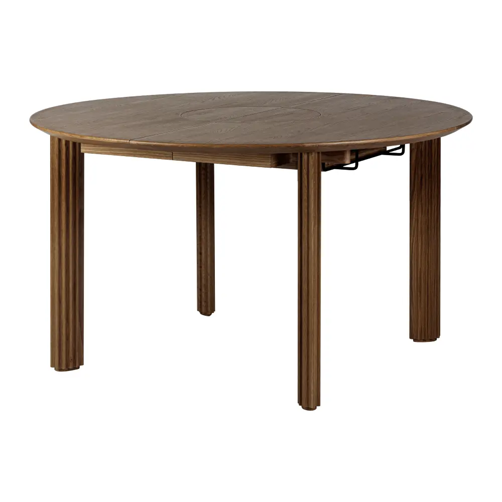 Comfort Circle Matbord med förlängning 132-202x132 Dark Oak