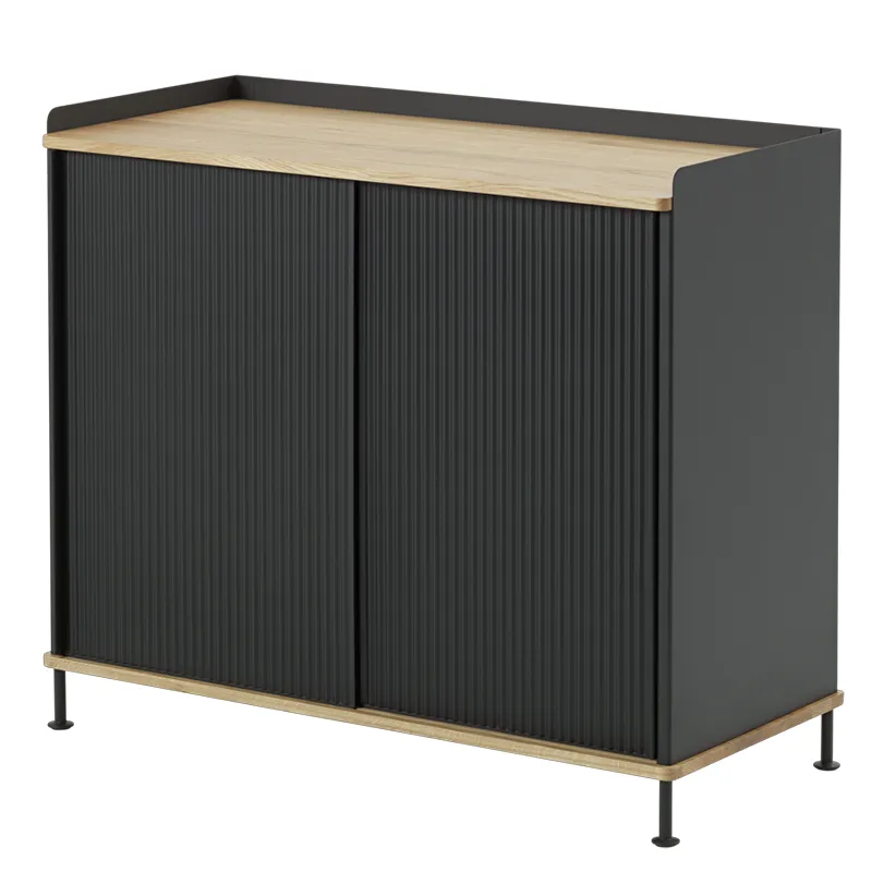 muuto, enfold sideboard 100 x 45 cm  - oiled oak anthracite black