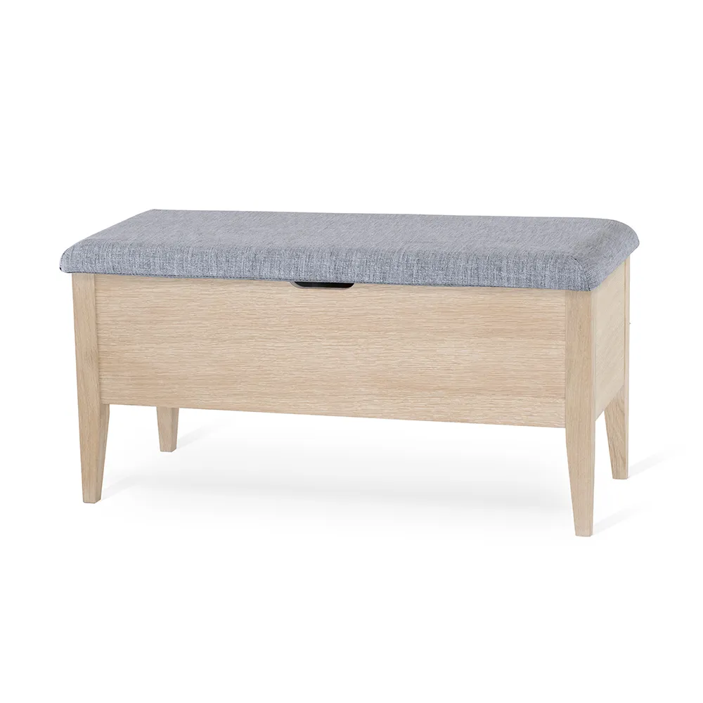 Torkelson, Klinte bänk 90 cm vitoljad ek med Chelsea ljusgrå