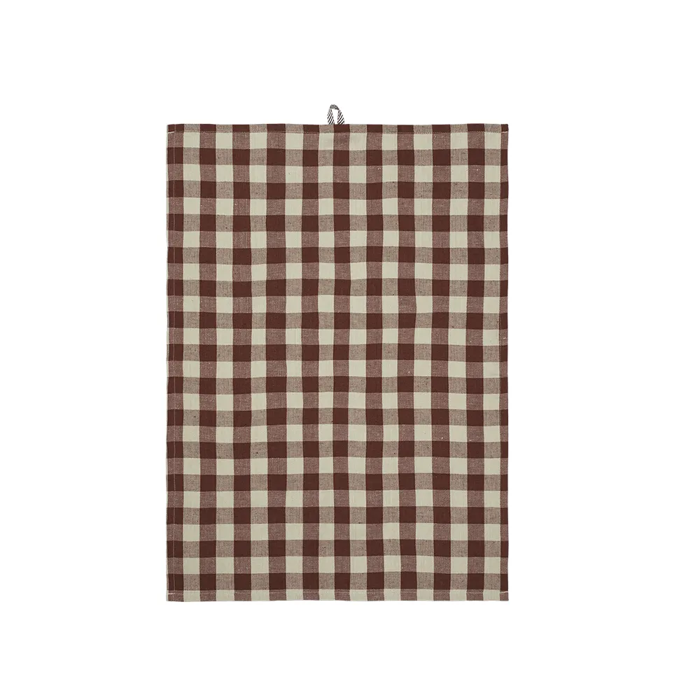 Produktfoto för Ferm Living - Hale Tea Towel - Kökshandduk - Cinnamon/Grey Green - W50 x H70 cm