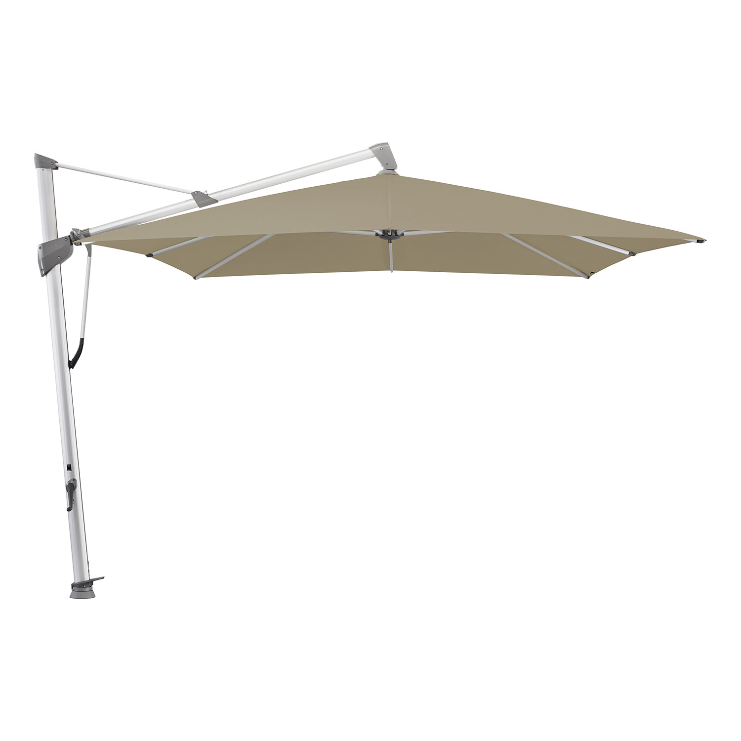 Sombrano S+ frihängande parasoll 300×300 cm kat.4 anodizerad alu / 476 cinnamon Glatz