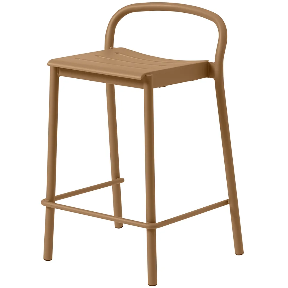 Muuto, Linear Steel Låg Barstol Burnt Orange