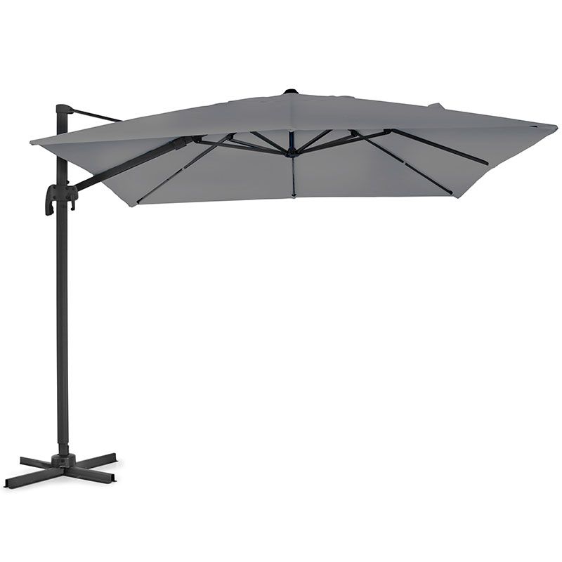 Brafab Linz frihängande parasoll 300×300 cm grå/grå