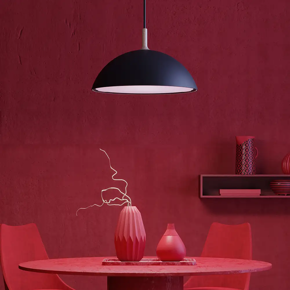 Bowl pendel svart E27