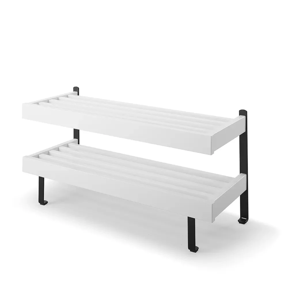 oscarssons möbel, nadja skohylla  80 cm vitlackad björk/mattsvart stål