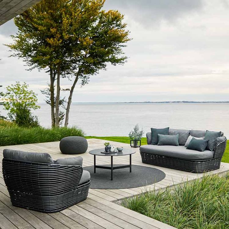 Basket loungesoffa Graphite konstrotting inkl Grå Airtouch dynset