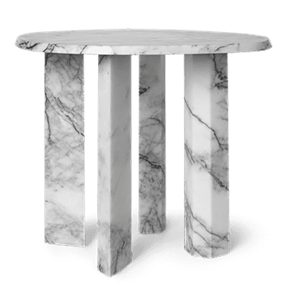 Produktfoto för Ferm Living - Taula Side Table - Samtalskort - White/Charcoal - Ø: 54.4 x H: 45 cm