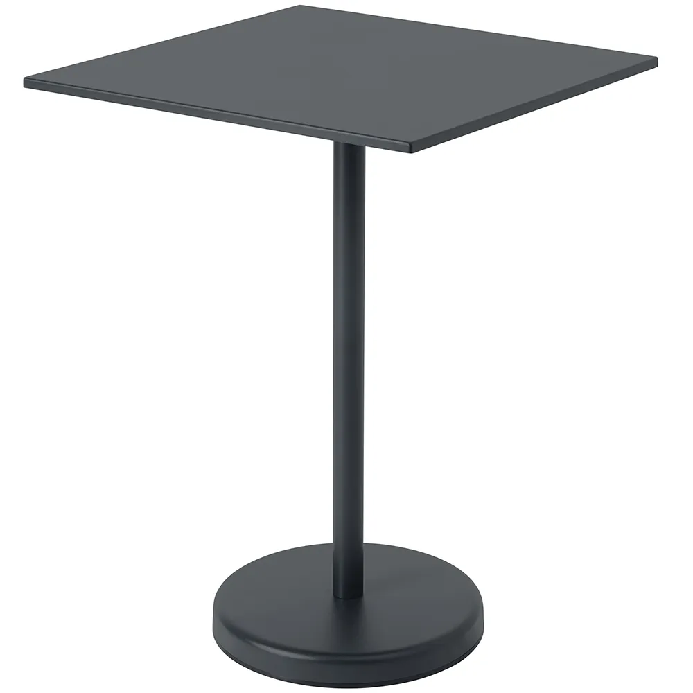 muuto, linear steel barbord 70x70 h: 95 cm anthracite black