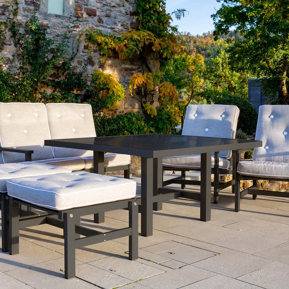 Bord 122X124Cm Höjd 65,5Cm Svart Alu 