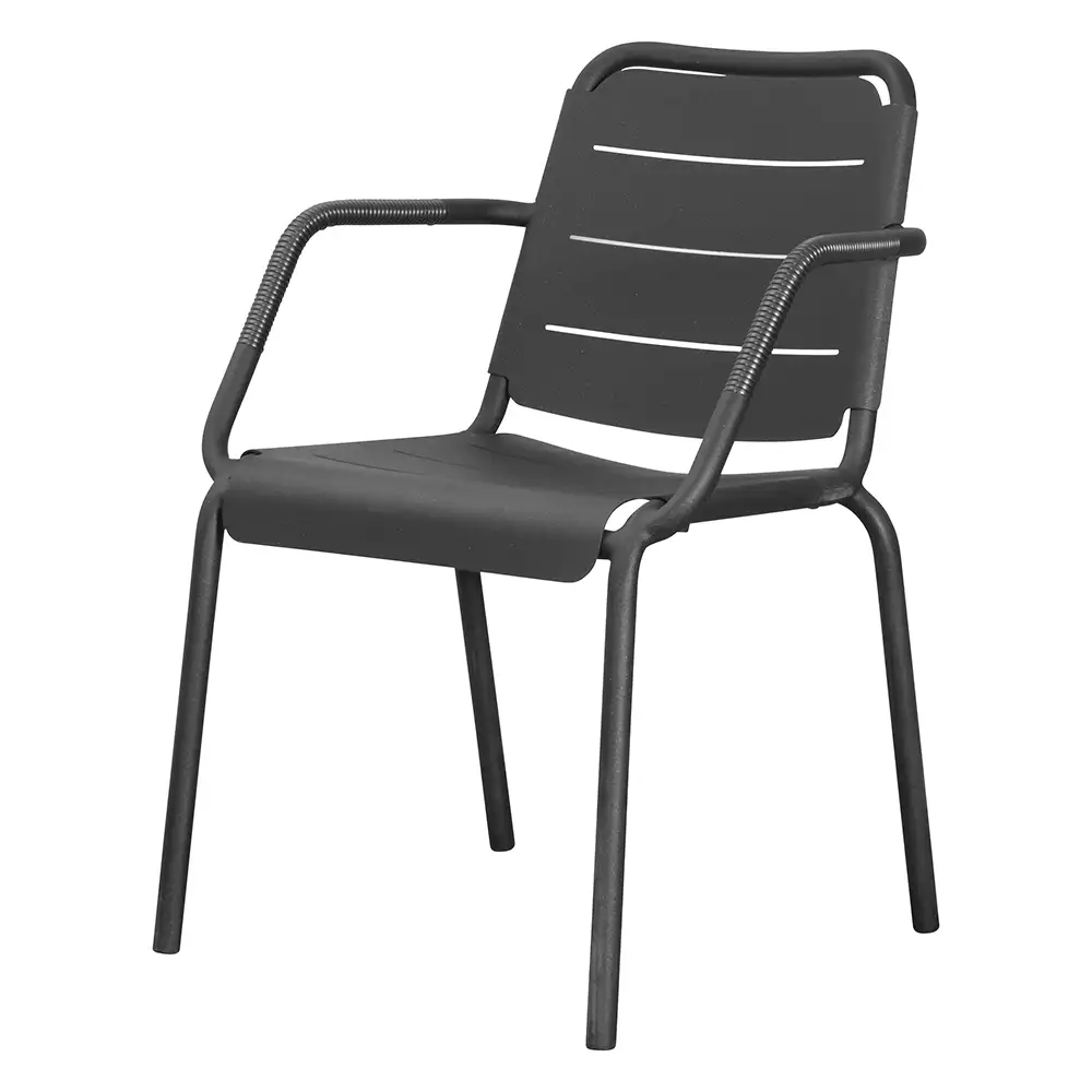 cane-line, copenhagen karmstol stapelbar weave lava grey alu